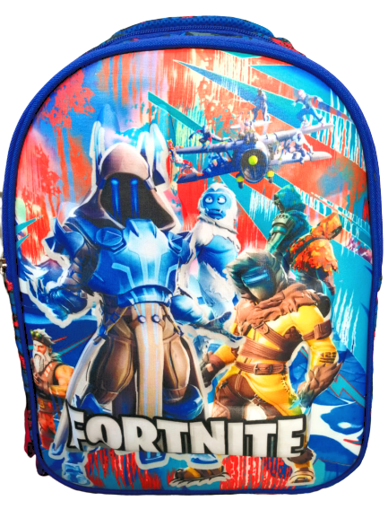 Miniatura: Mochila Diseño FORTNITE alto relieve Tamaño EXTRA OFICIO con triple división