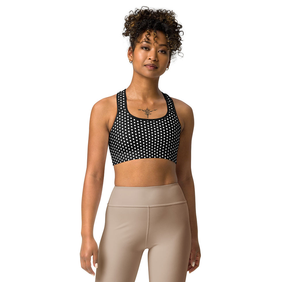 Thumbnail: Polkadots Black & White Sports Bra