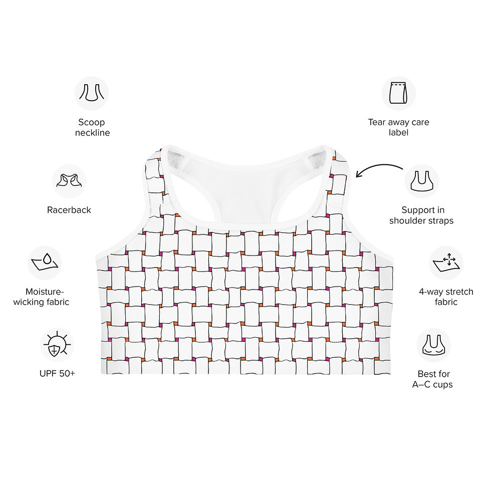 Thumbnail: Woven Hues Pink & Orange Sports Bra