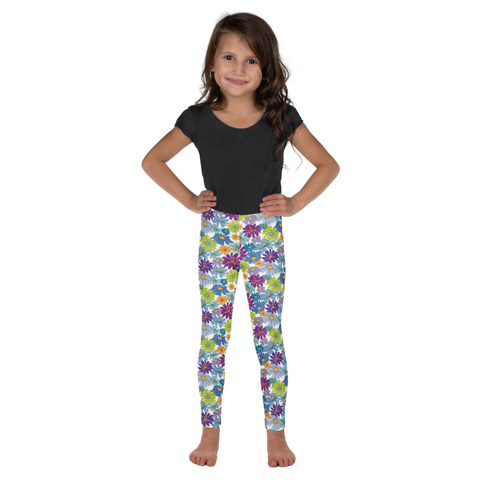 Kid's Leggings Hippy Daisy Multicolour with blue