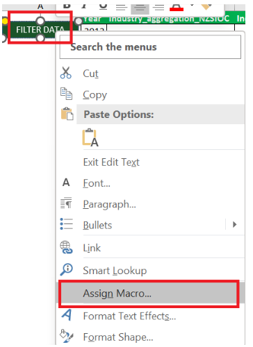 assigning macro in workbook