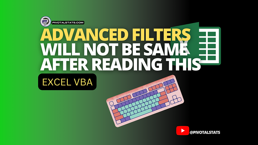 Advanced store filter vba