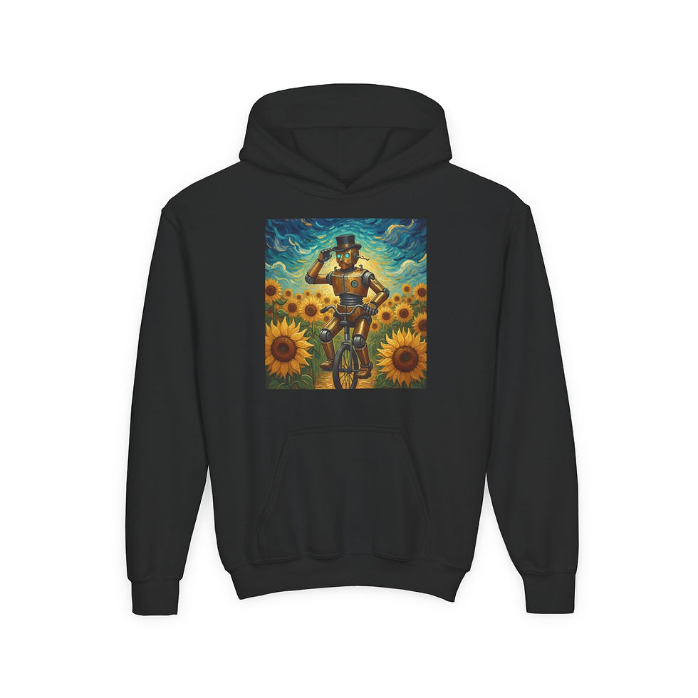 Thumbnail: Youth Hoodie — Sunflower Cyclist Graphic Pullover