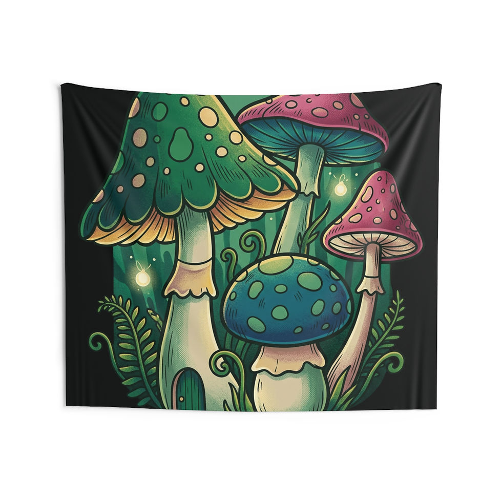 Thumbnail: Mushroom Grove Wall Tapestry – Whimsical Magical Forest Decor