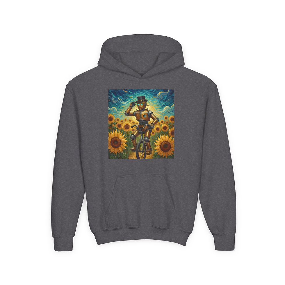 Thumbnail: Youth Hoodie — Sunflower Cyclist Graphic Pullover