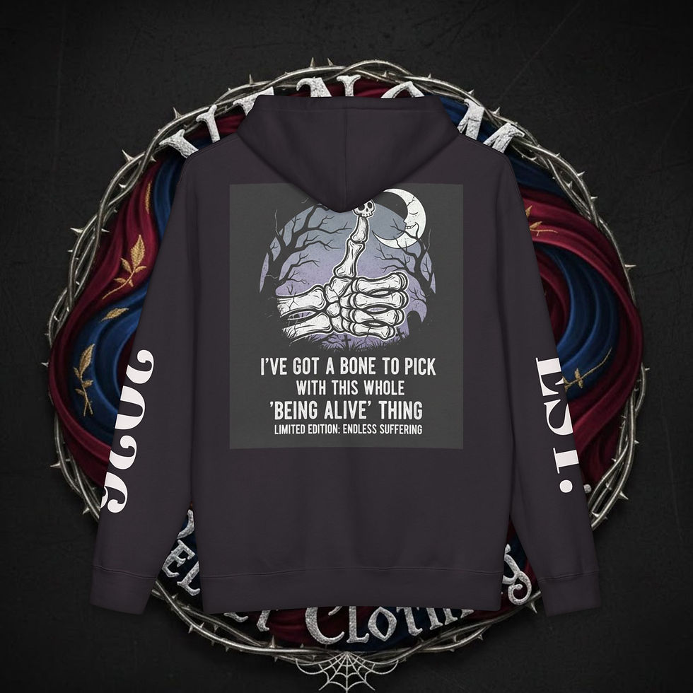 Thumbnail: Skeleton Moon Hoodie — "I've Got a Bone to Pick" Graphic Pullover