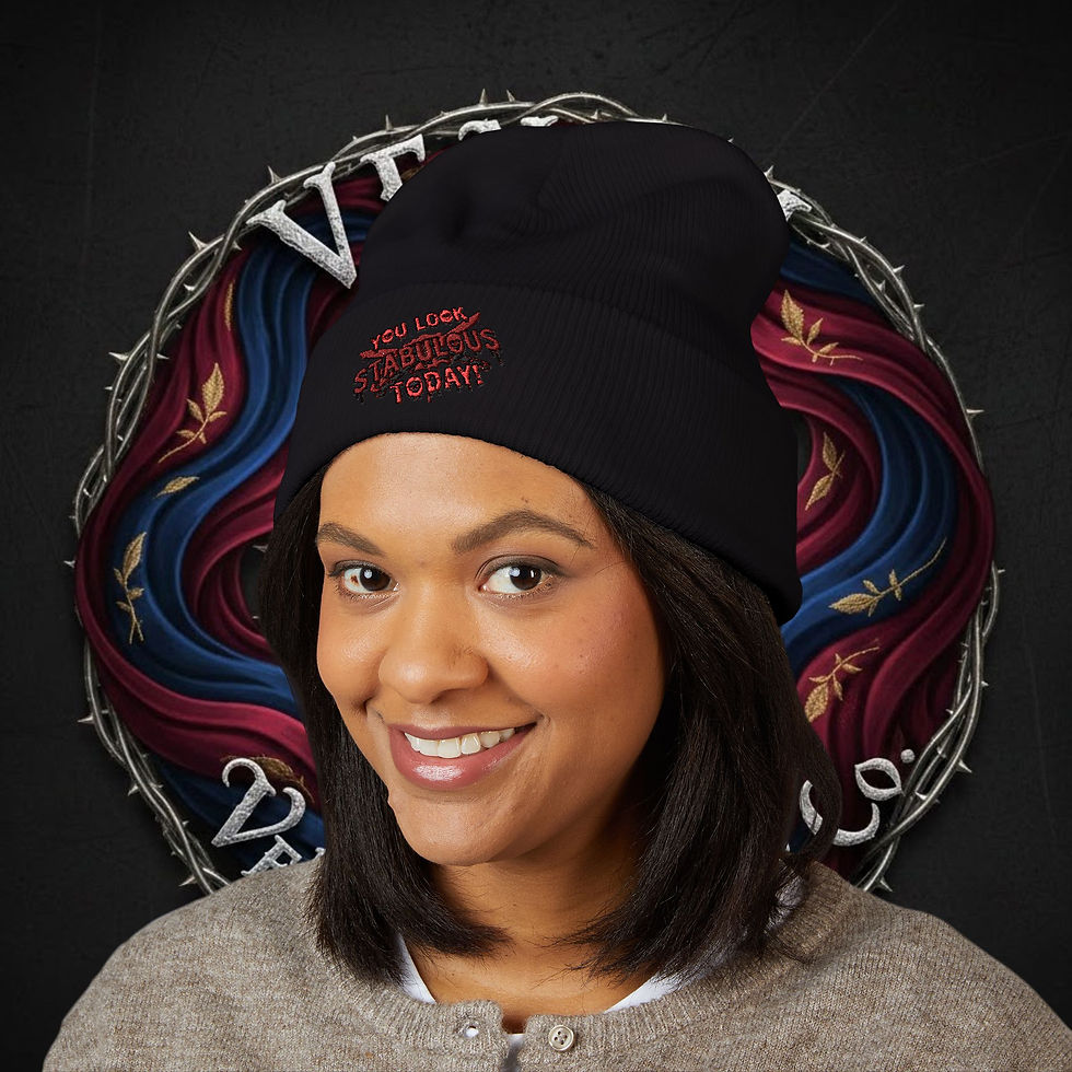 Thumbnail: 'You Look Stabulous Today' Embroidered Cuffed Beanie