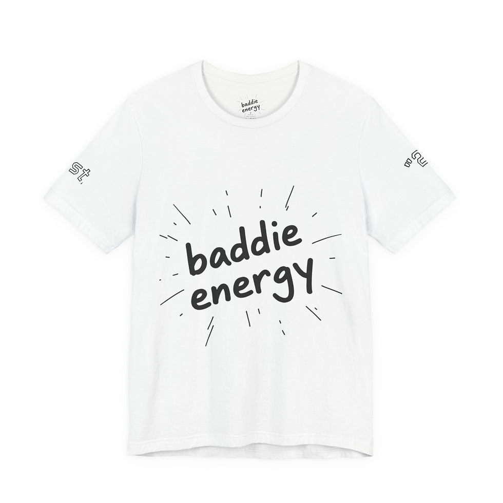 Thumbnail: Baddie Energy T‑Shirt — Handwritten Marker Doodle Quote Tee