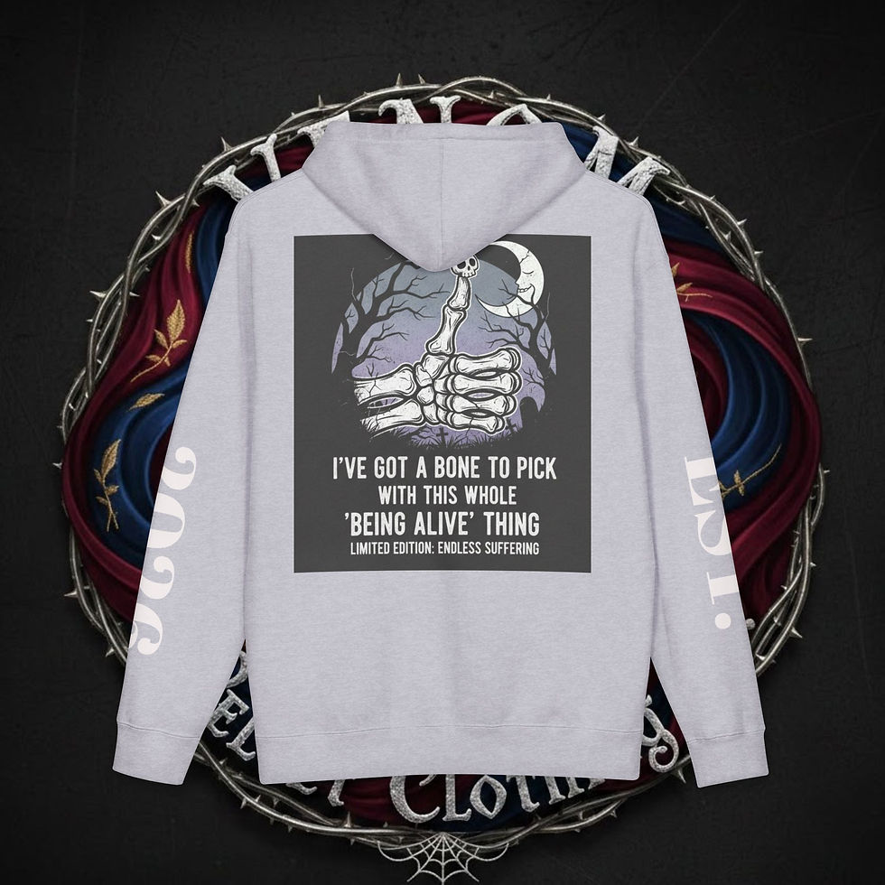 Thumbnail: Skeleton Moon Hoodie — "I've Got a Bone to Pick" Graphic Pullover