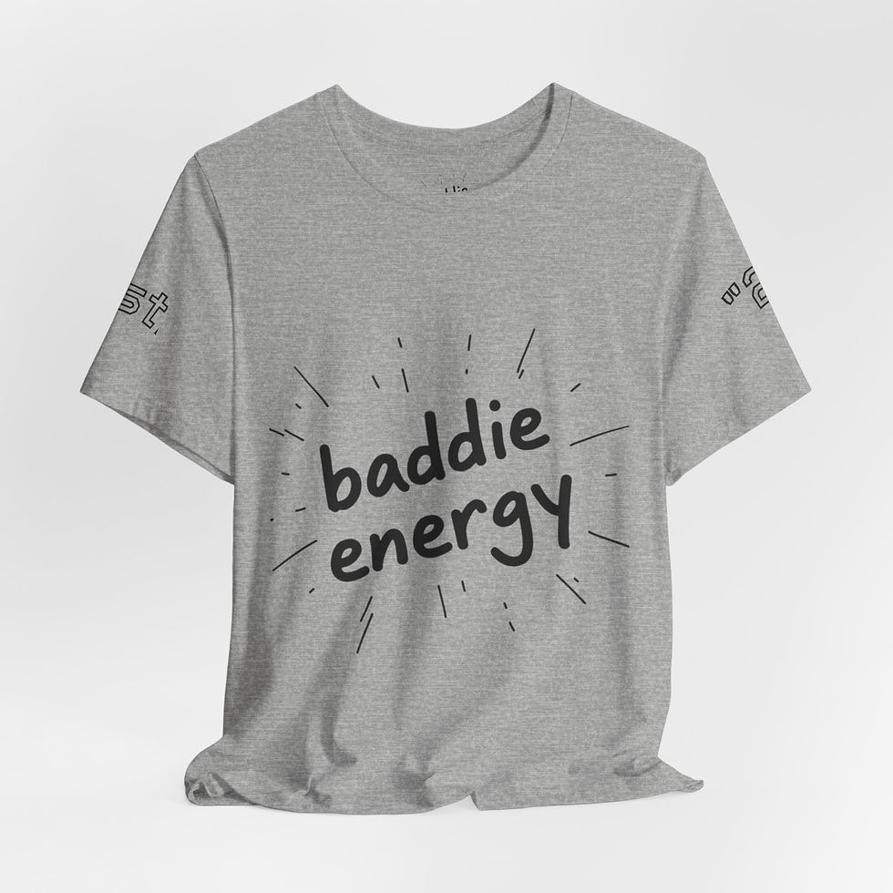 Thumbnail: Baddie Energy T‑Shirt — Handwritten Marker Doodle Quote Tee