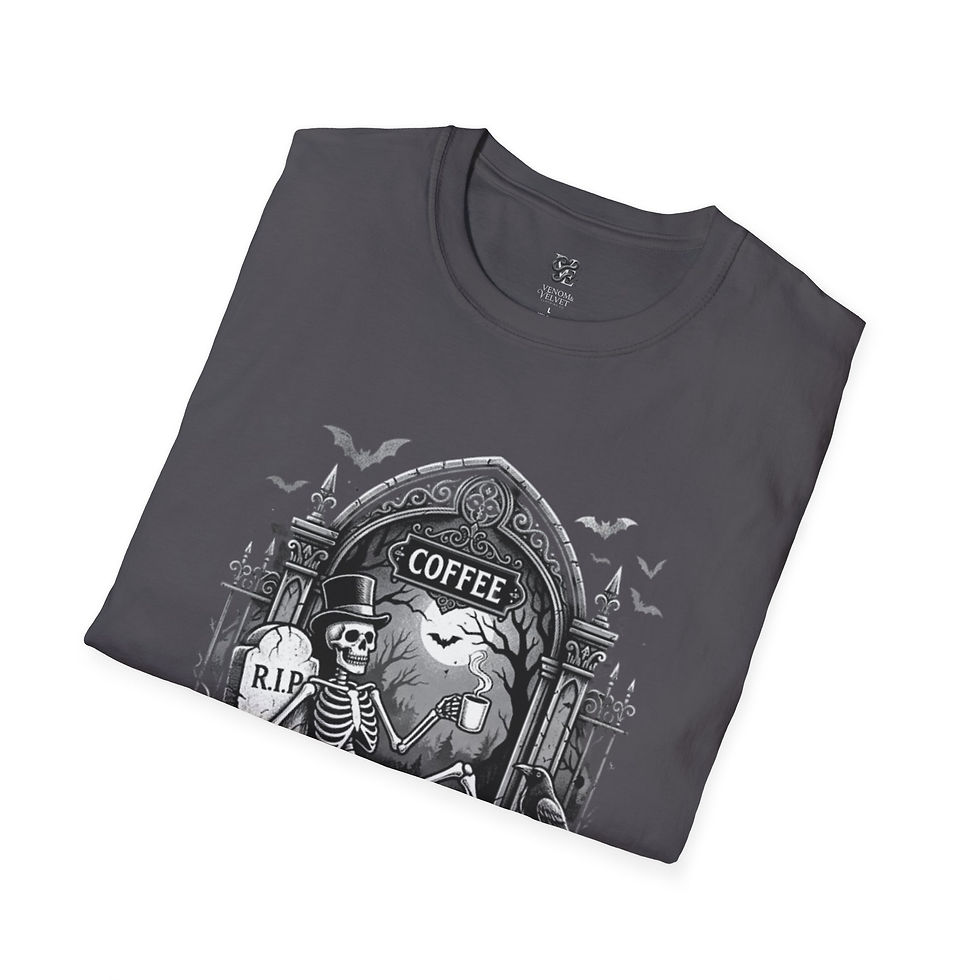 Thumbnail: Gothic Coffee T-Shirt — “Gothic and Unapproachable (Except For Coffee)”