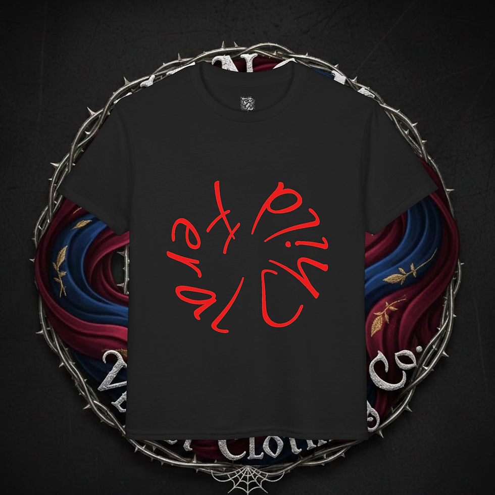 Thumbnail: Enchanted Forest Youth T-Shirt — Red Handwritten Script Graphic