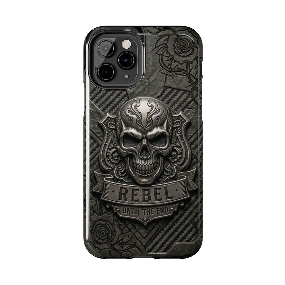 Thumbnail: Rebel Skull Tough Phone Case — Rugged Gothic Armor Phone Case