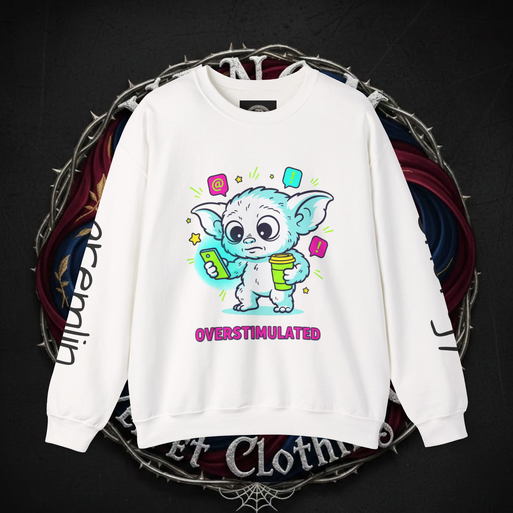 Overstimulated Cute Gremlin Sweatshirt | ADHD meme, sensory overload
