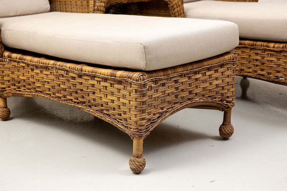 Thumbnail: Set of Rustic Woven Chaises & Matching Side Table