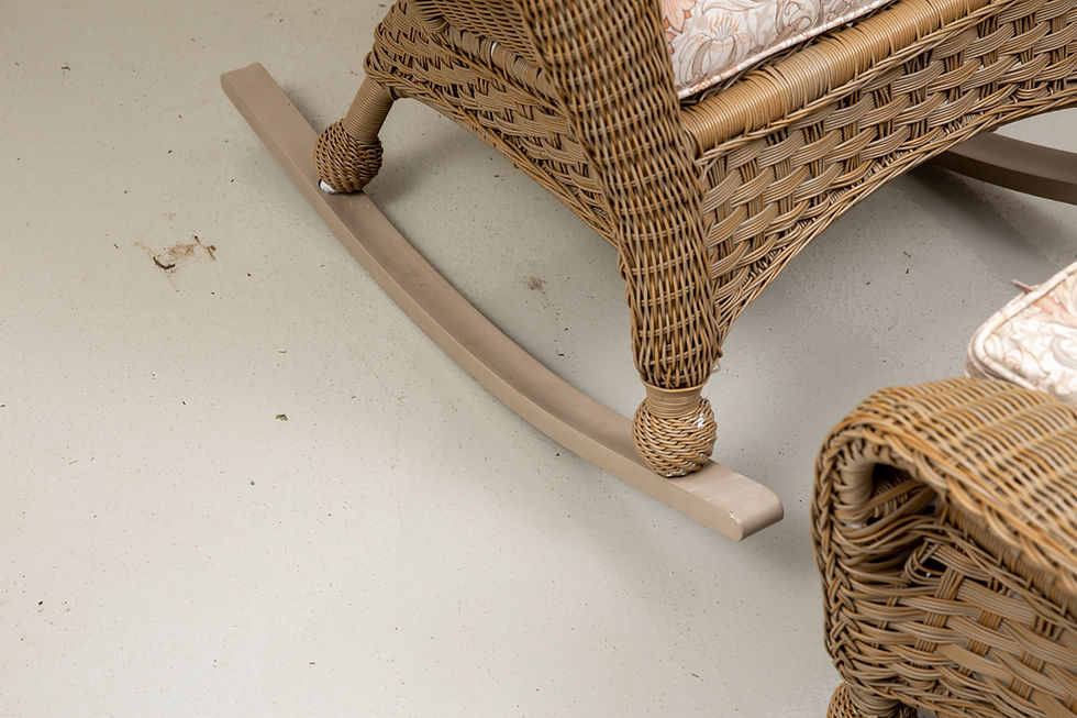 Thumbnail: Woven Wicker Rocker & Ottoman