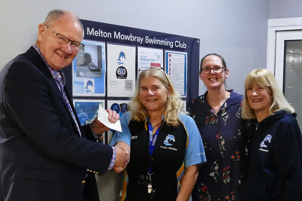 St Mary’s Lodge Backs Community Sport with Donation to Melton Mowbray Swimmers