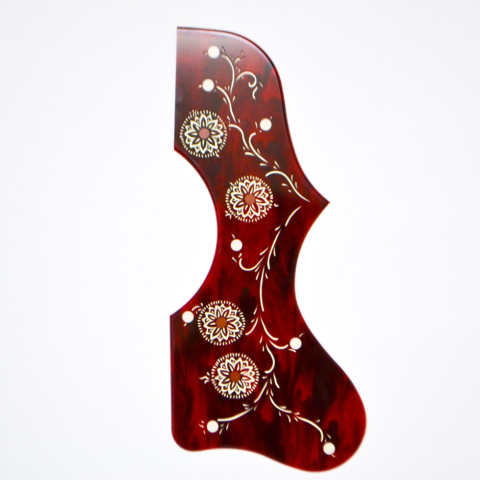 Birdland オリジナル アクリル ピックガード J200用SP 赤べっ甲 インレイ 彫刻入