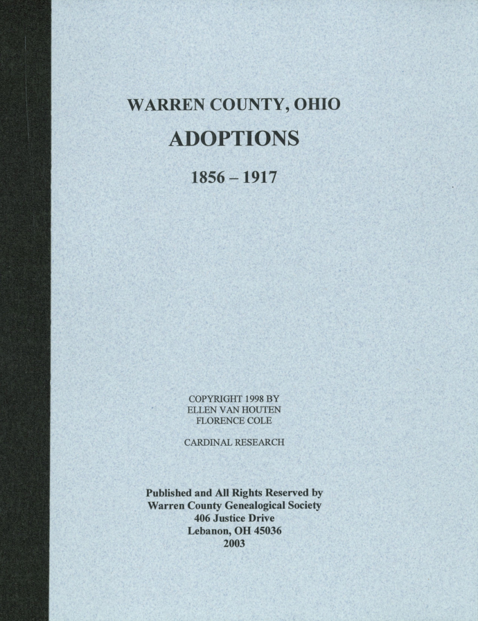 Warren County, Ohio, Adoption Records, 1856-1917