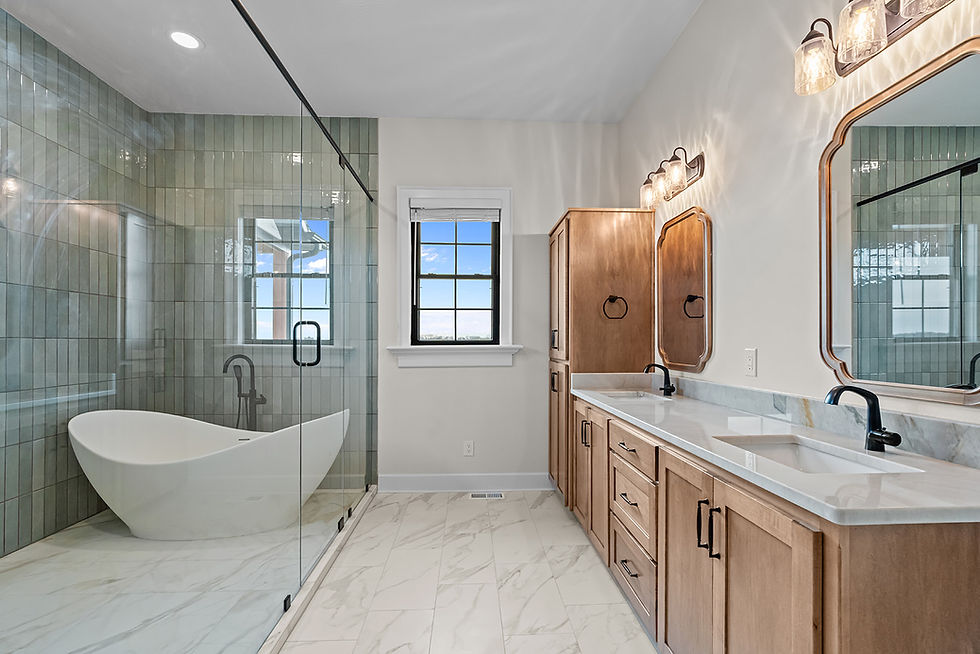 A gorgeous bathroom setup taken on a wide angle lens