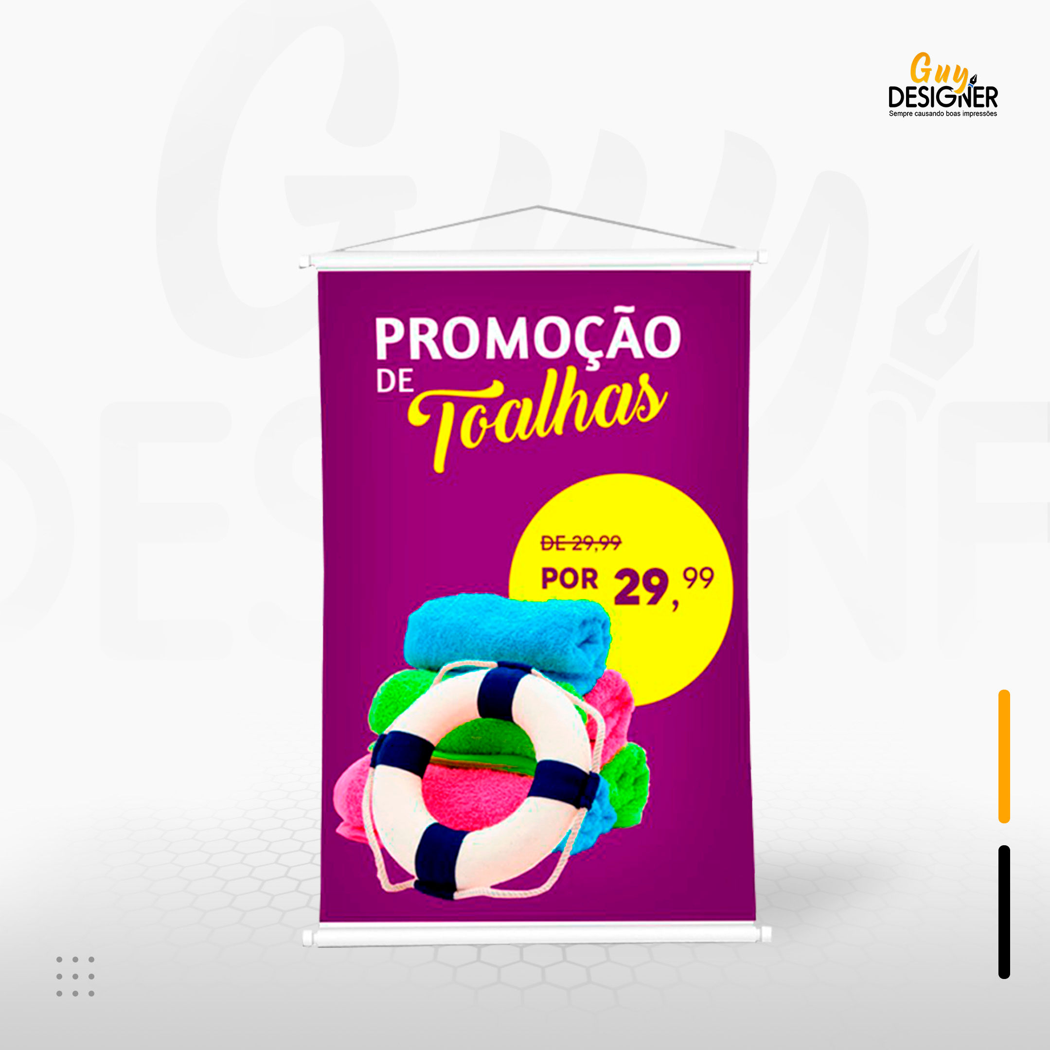 Banner | 50x70cm | Lona e Bastão