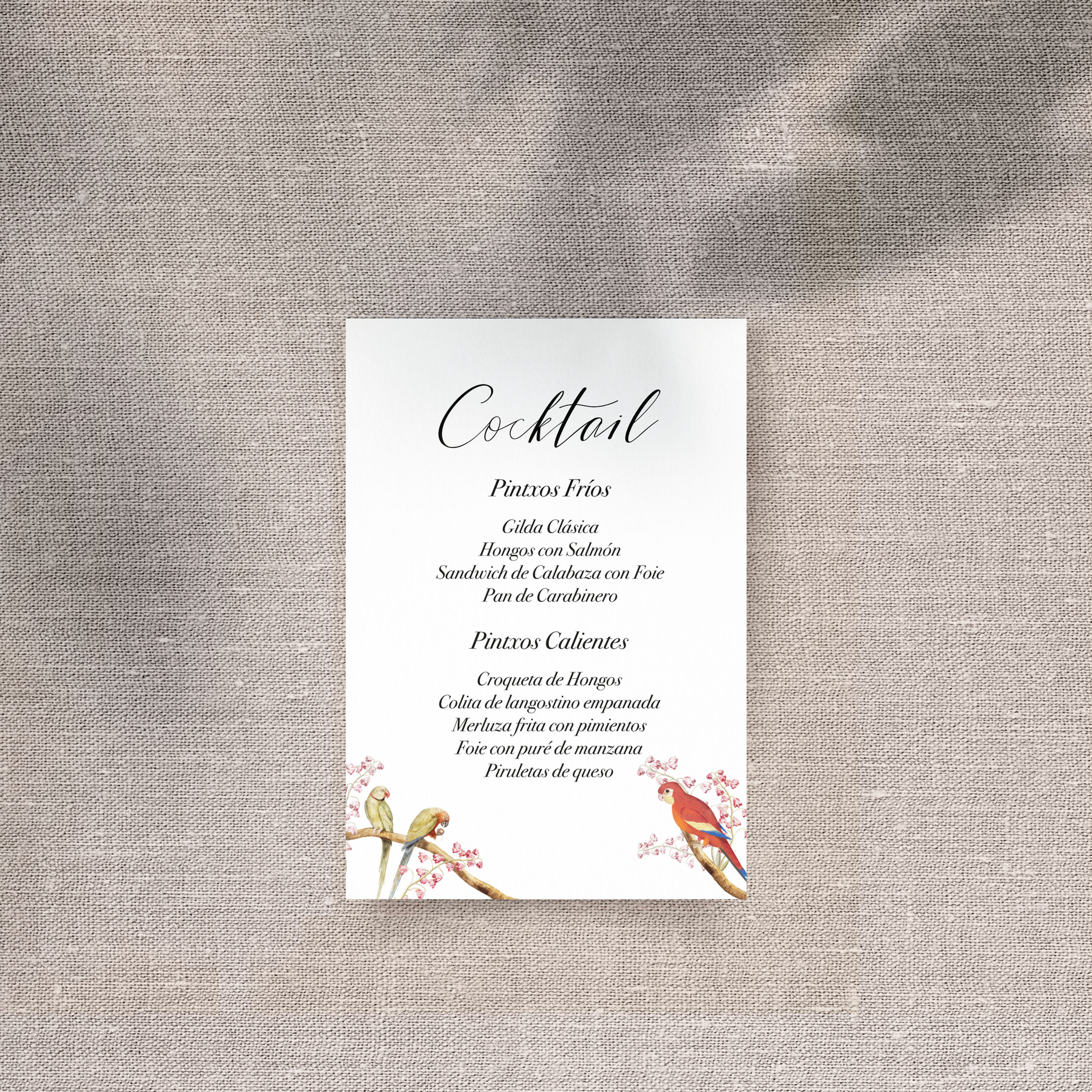 Minuta Cocktail Pájaros