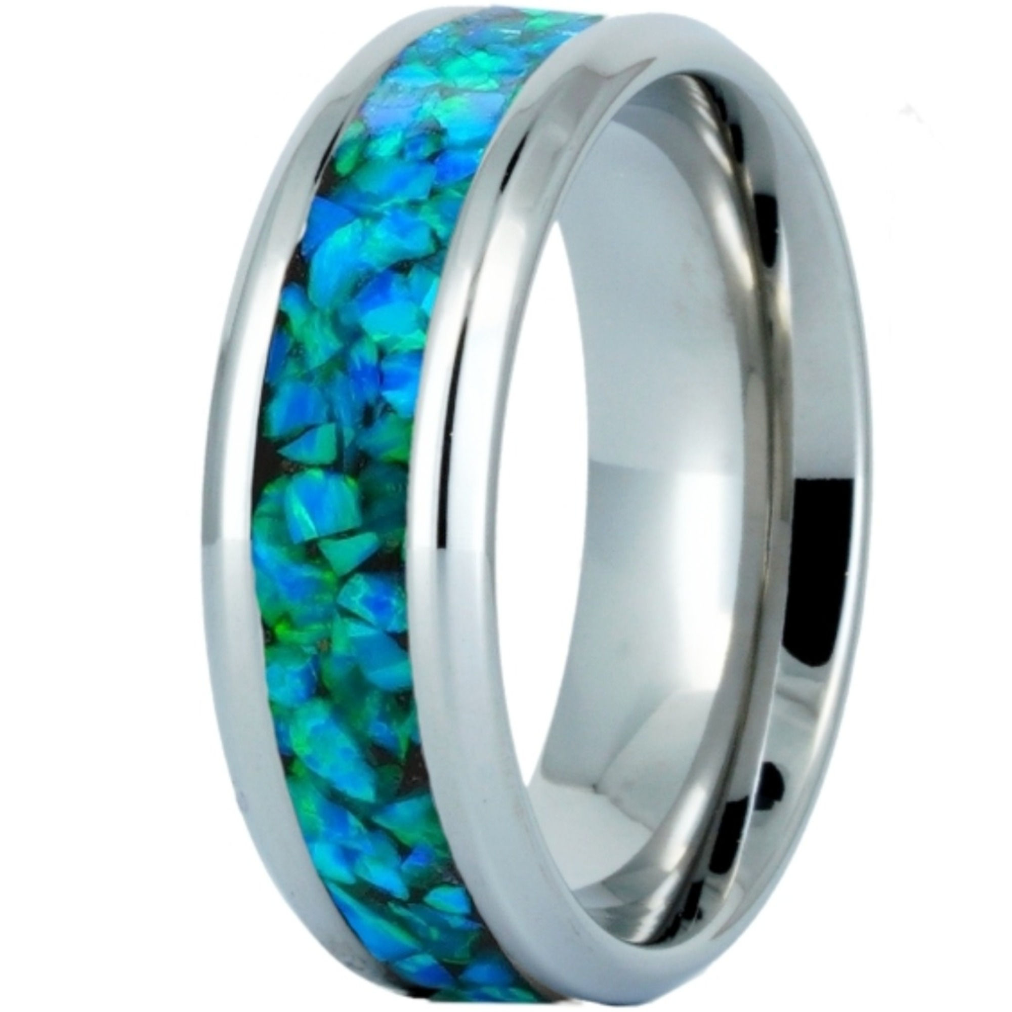 Cremation Jewelry - Ring - Peacock Blue OP 36