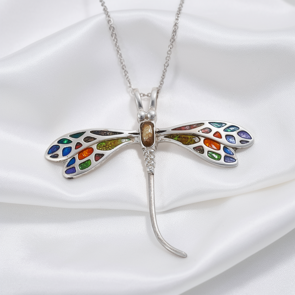 Cremation Dragonfly Pendant .960 Silver