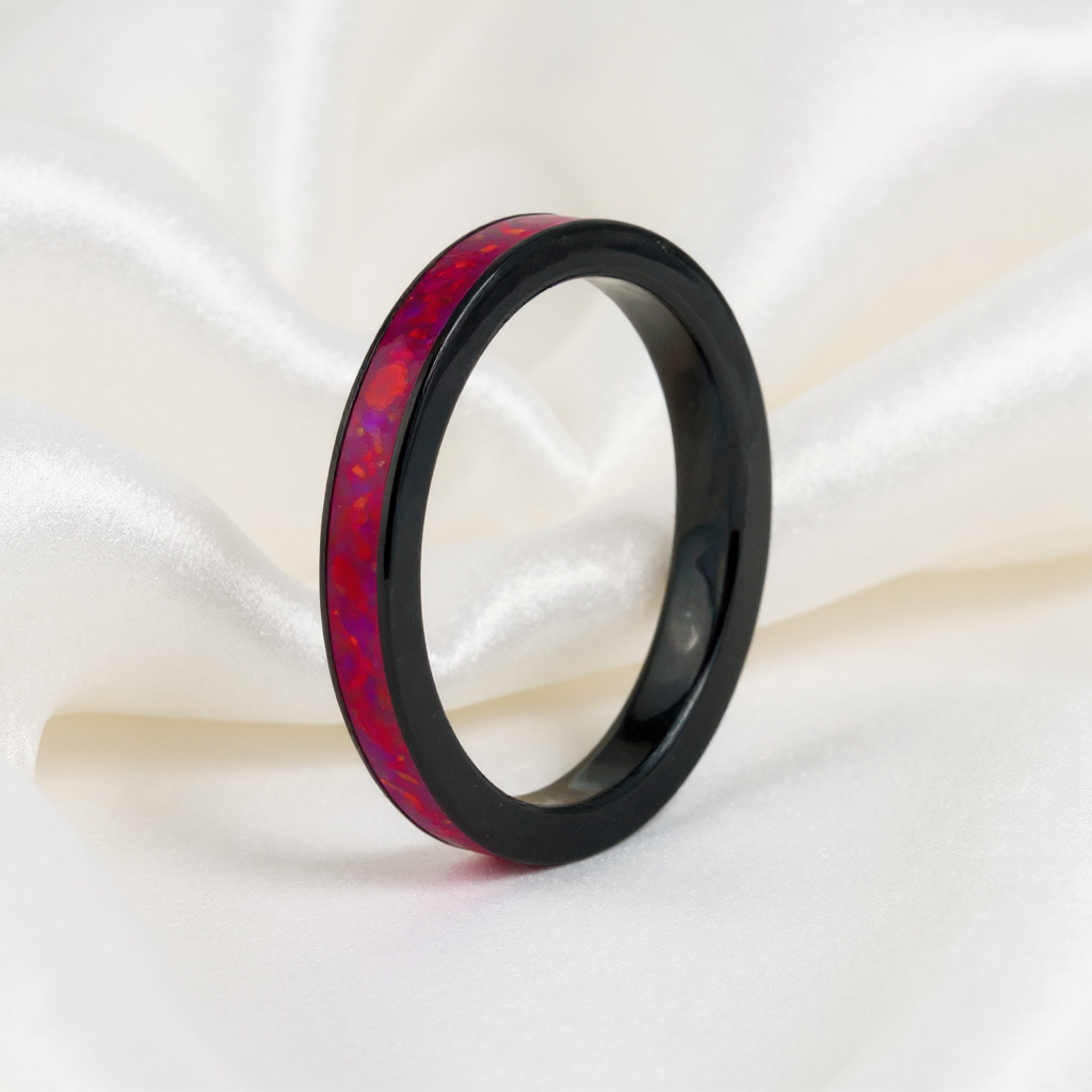 Cremation 3MM Black Ceramic Ring