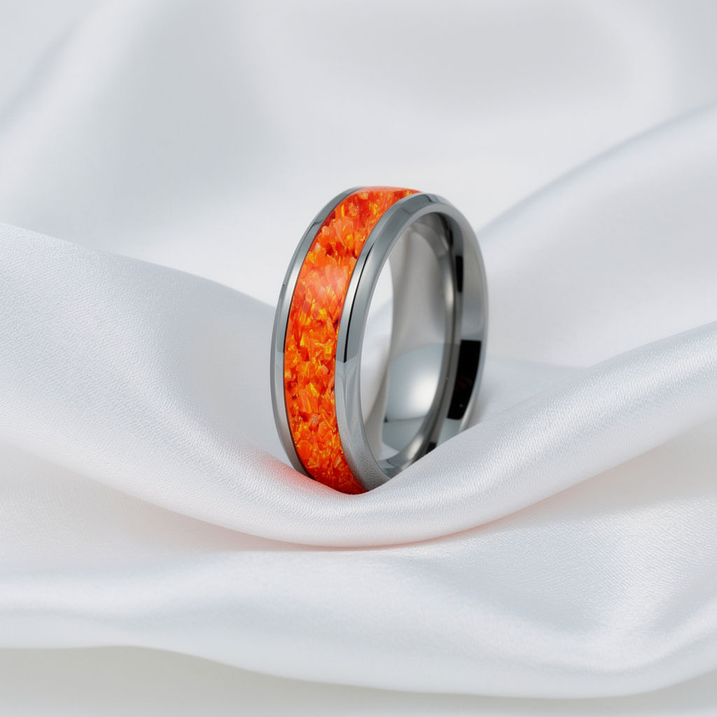 Cremation Jewelry - Ring - Fire Opal - OP 30