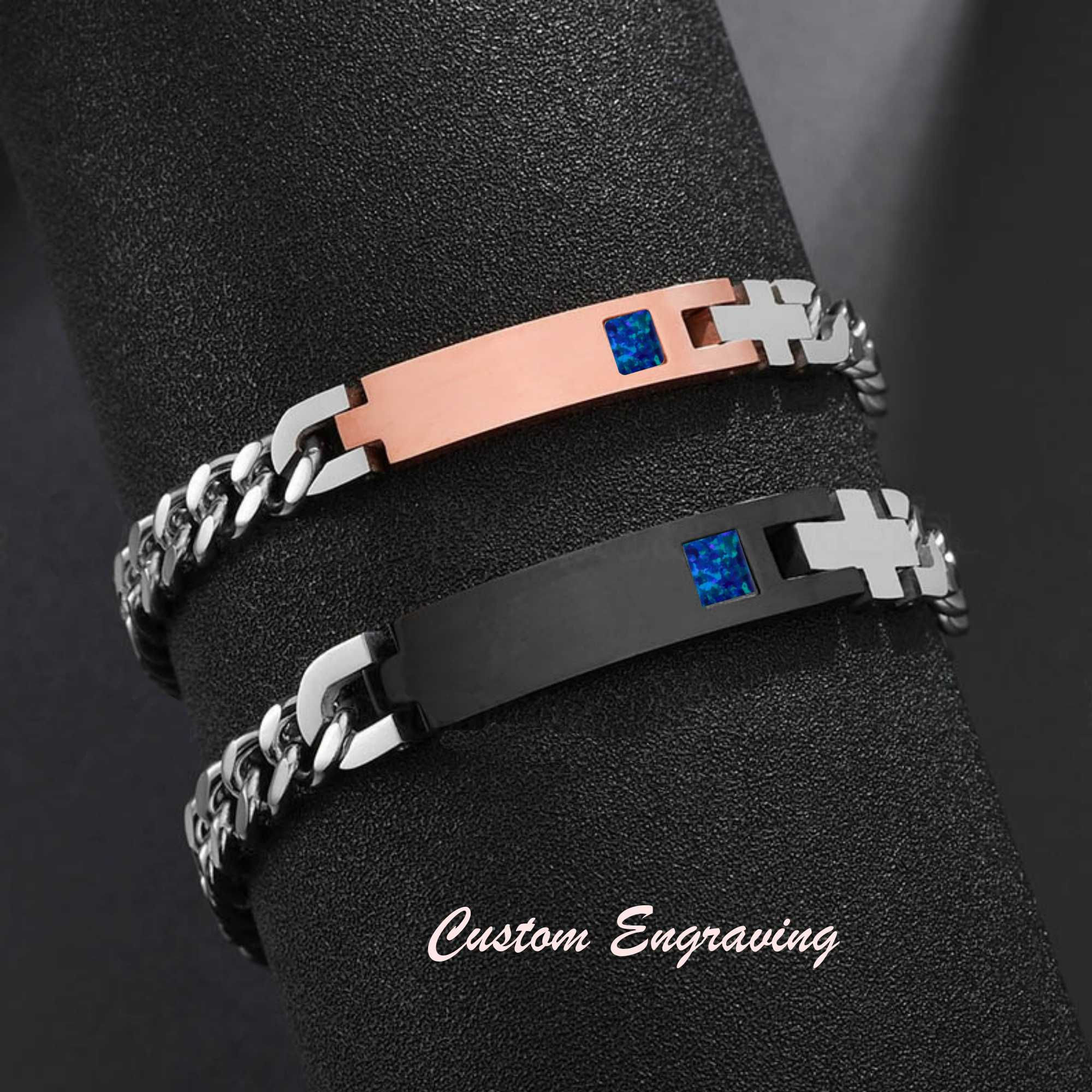 Stainless Steel Custom Engraved Cremation Bracelet