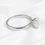 Miniature : Cremation Celestia Oval Moissanite Diamond Ring .960 Silver Side View Silk White Background