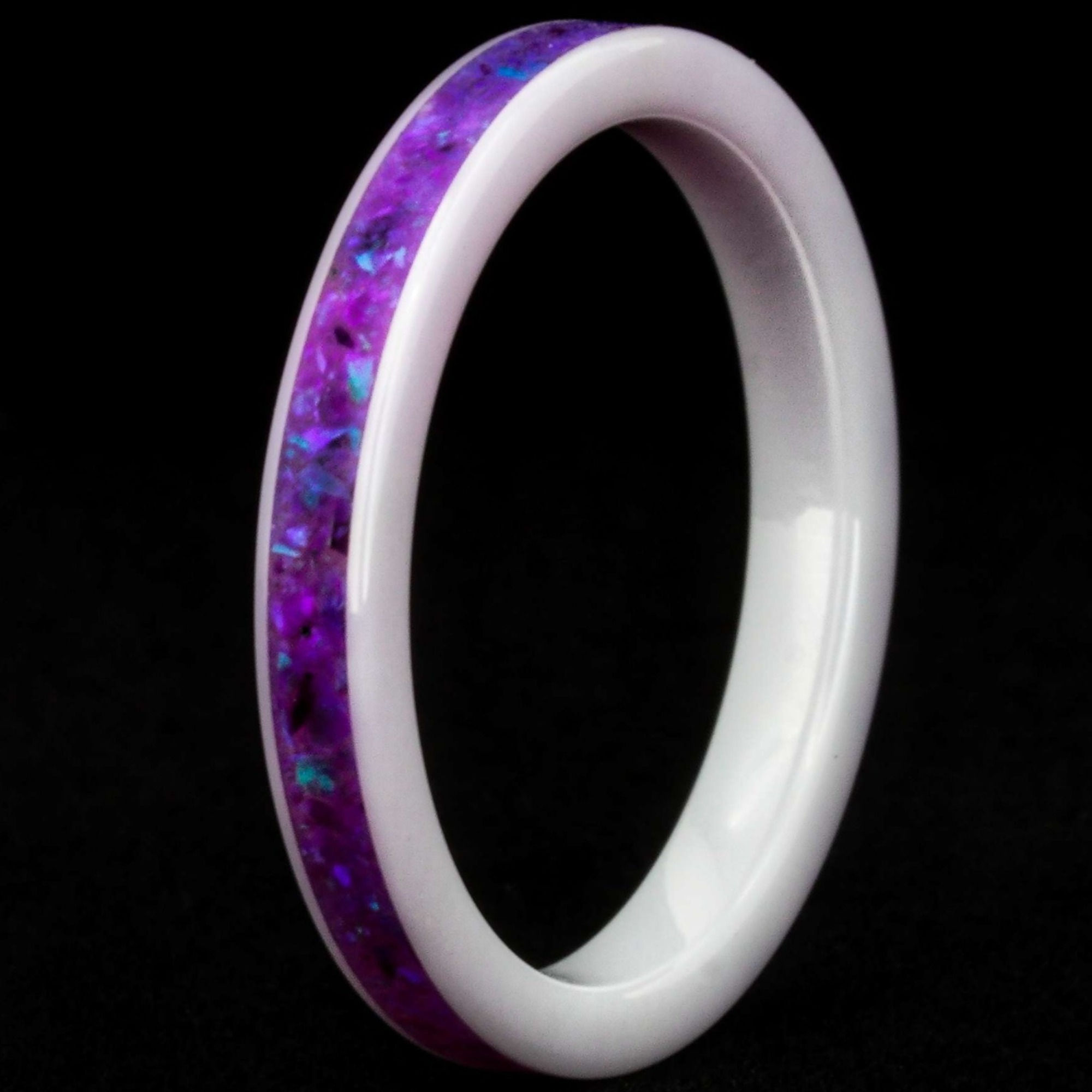 Thin and Dainty Cremation Ring - 3mm - White Ceramic