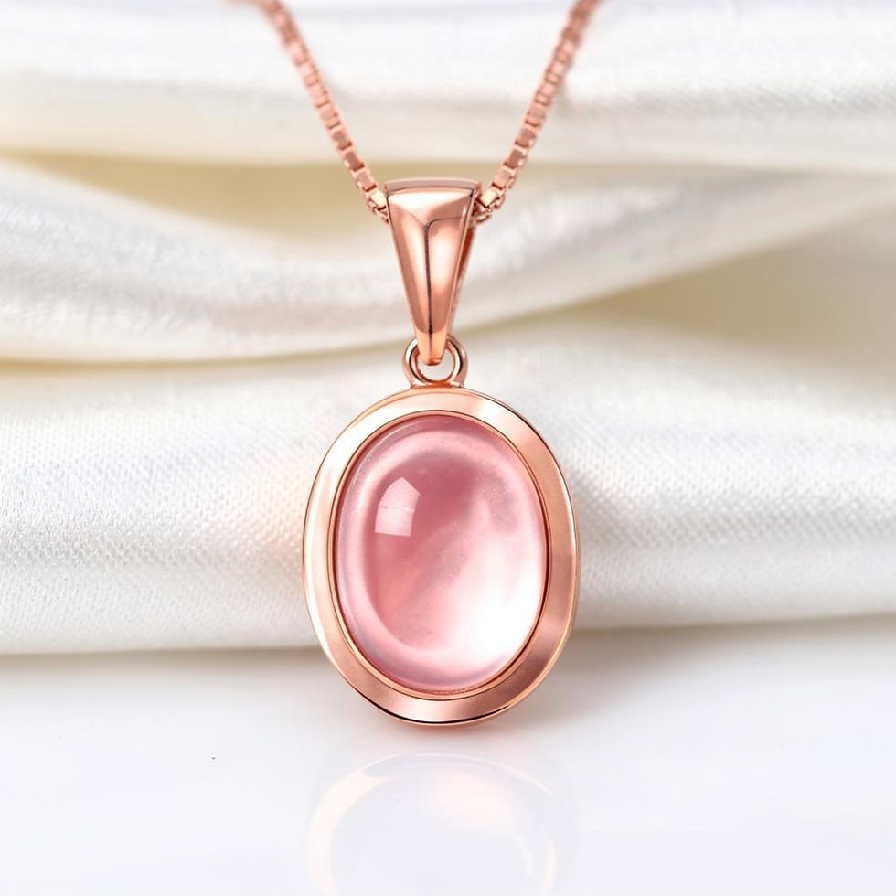 Cremation Rose Quartz Pendant