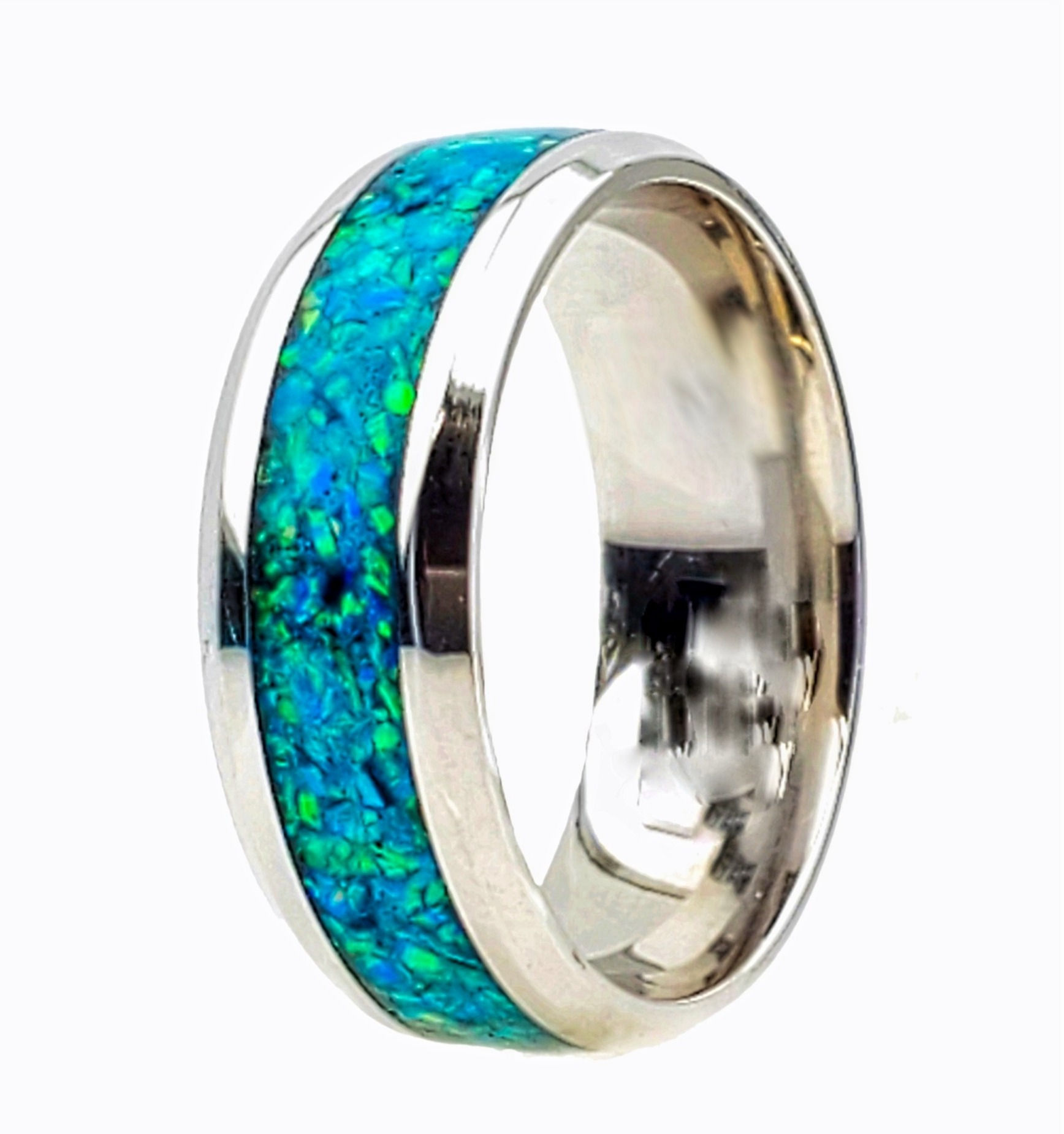 Cremation Jewelry - Ring - Marine Opal - OP 2
