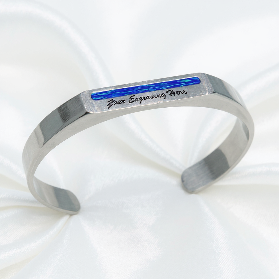 Cremation Thin Line Cuff Stainless Bracelet