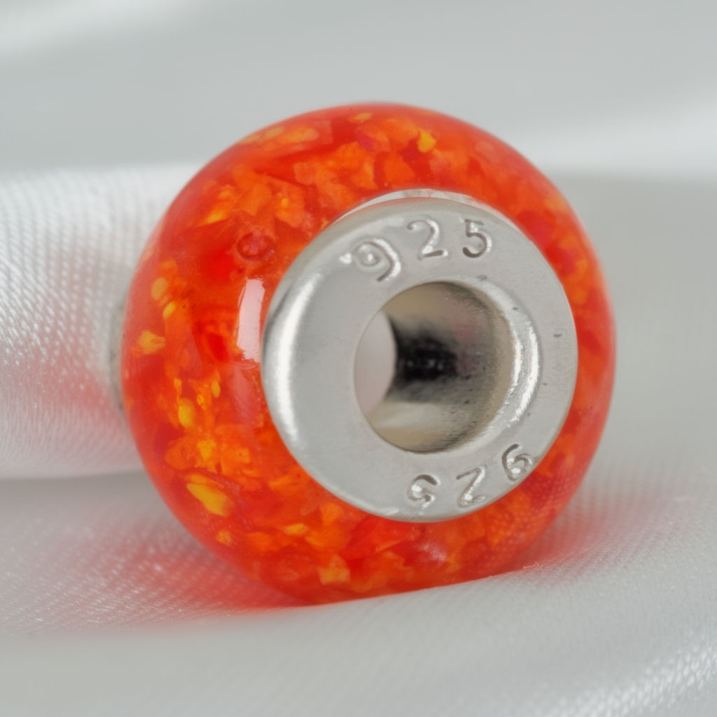 European Cremation Ash and Opal Bead OP25
