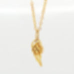 Thumbnail: Cremation 6MM Gold-Filled Angel Wing Pendant Back View White Background