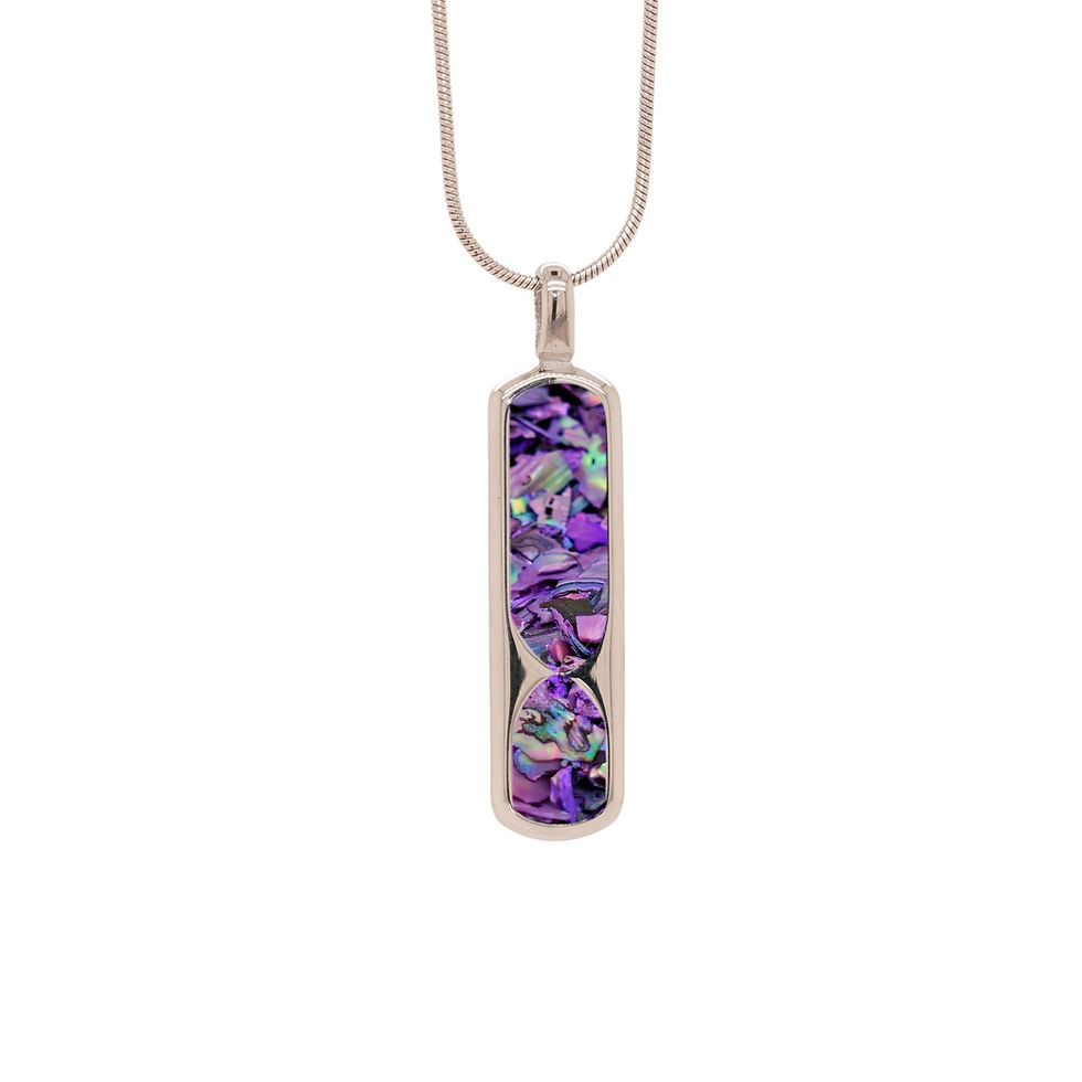 Miniatura: Cremation Two-Stone Hourglass Pendant - Stainless Steel