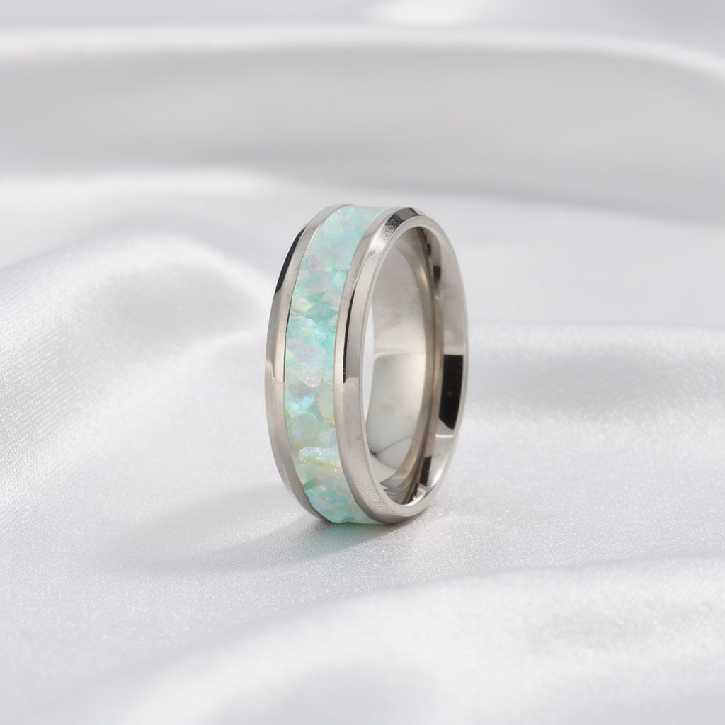 Cremation Jewelry - Ring - Vanilla Opal - OP 64