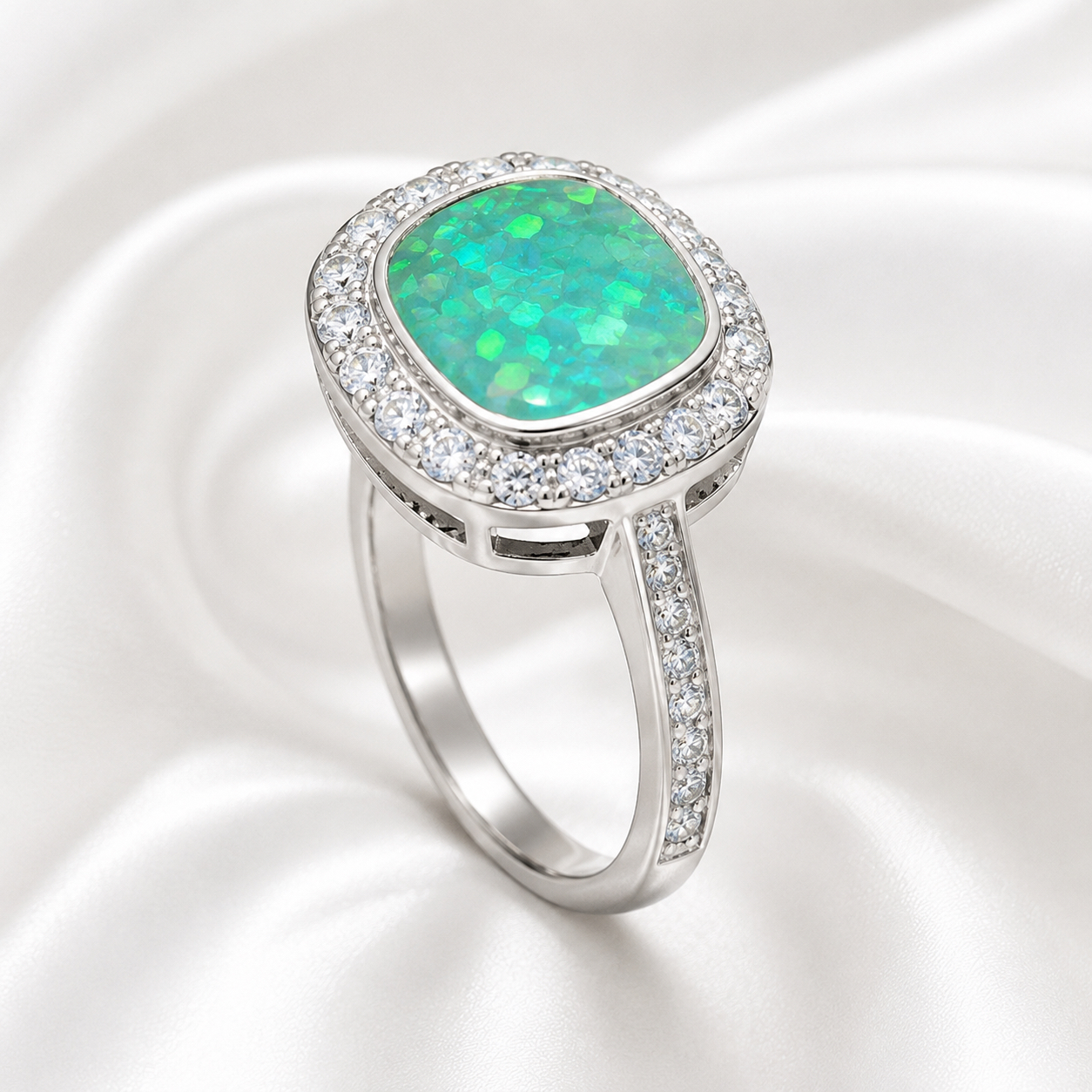 Everlasting Aurora Cremation Ring in .960 Silver