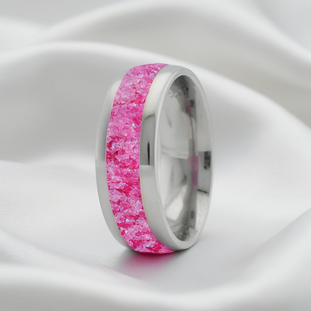 Cremation Jewelry - Ring - Heliotrope Opal - Op 60