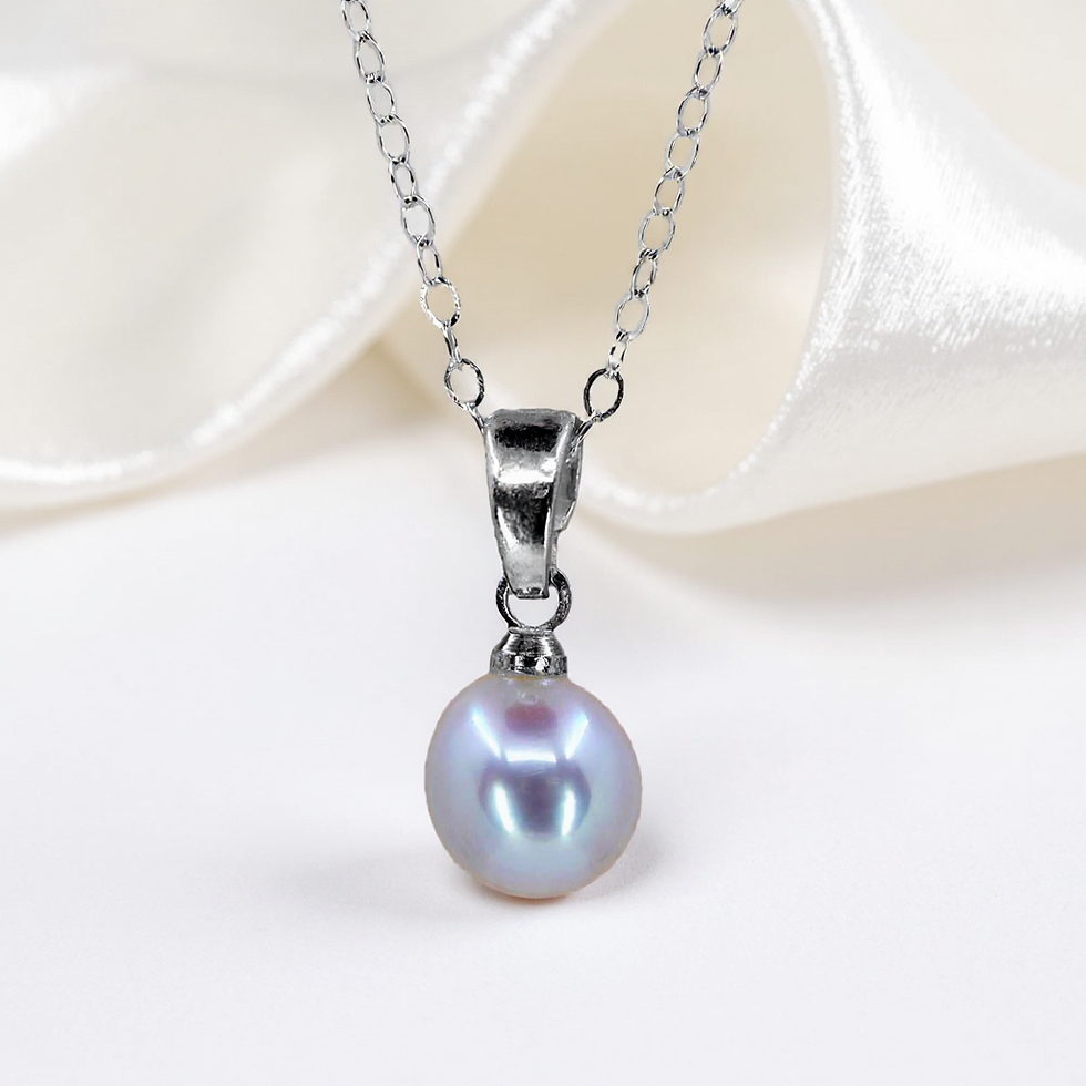 Cremation Natural Pearl Pendant Front View