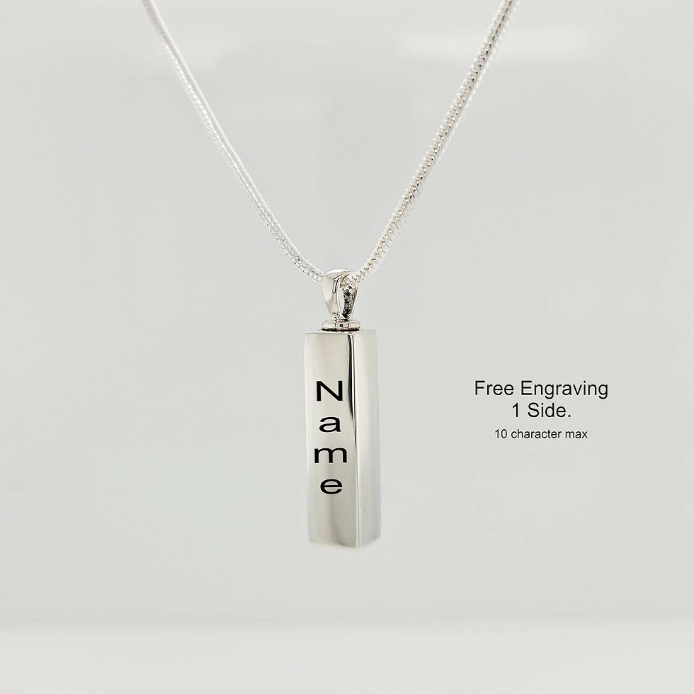 Miniature : Cremation Pendant .925 Silver Bar Urn