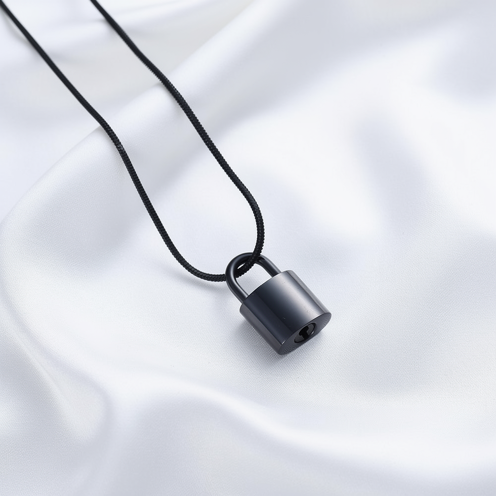 Miniatura: Cremation Mini Lock Urn Pendant Black Side View