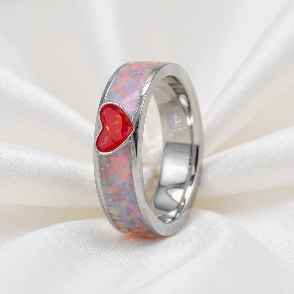 Cremation Heartbound Ring .960 Silver Front View