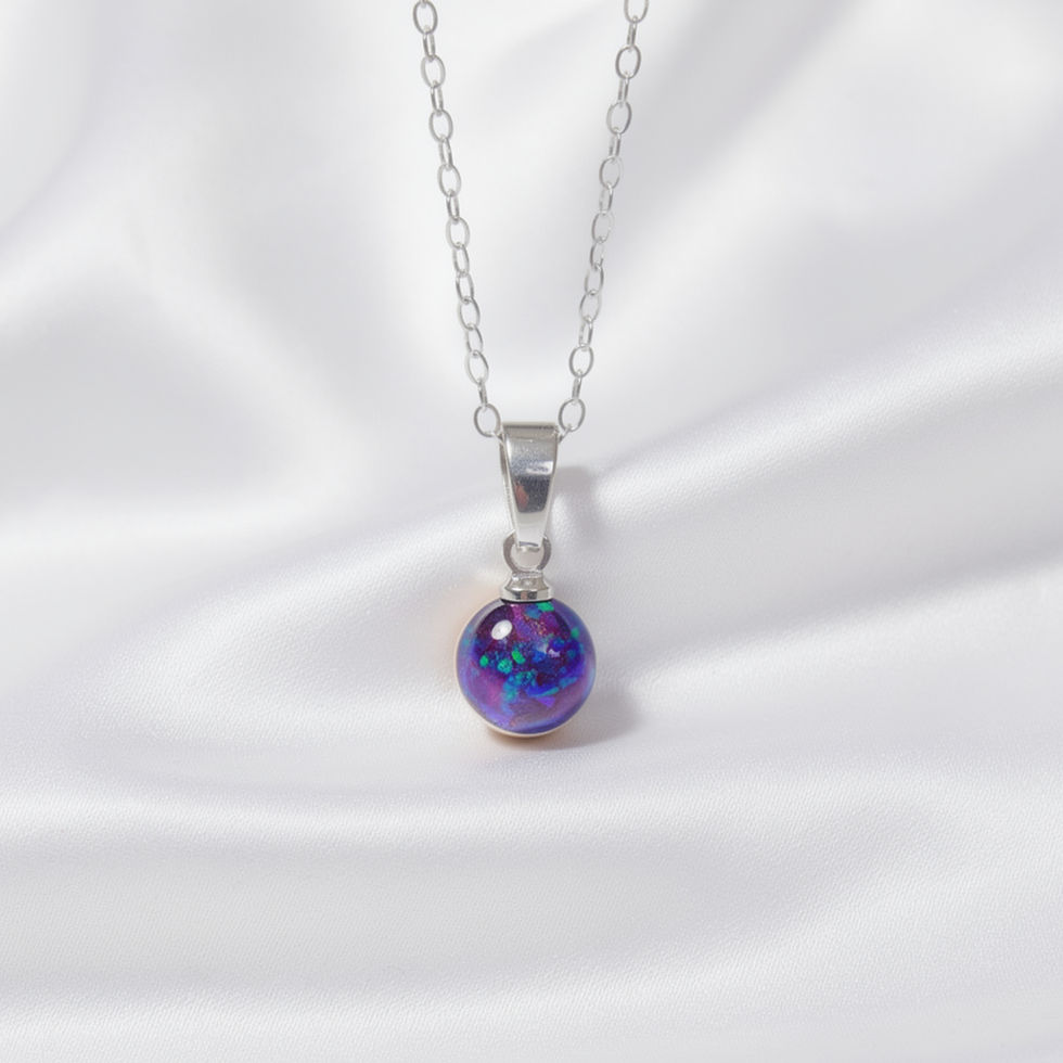 Cremation Opal Drop Bead Pendant