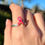 Thumbnail: Pink Breast Cancer Awareness Cremation Ring Hand model