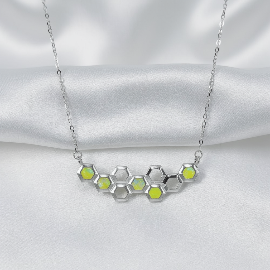 Cremation Heavenly Honeycomb Pendant .960 Silver