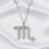 Miniature : Zodiac Scorpio .960 Silver Moissanite Diamond Necklace
